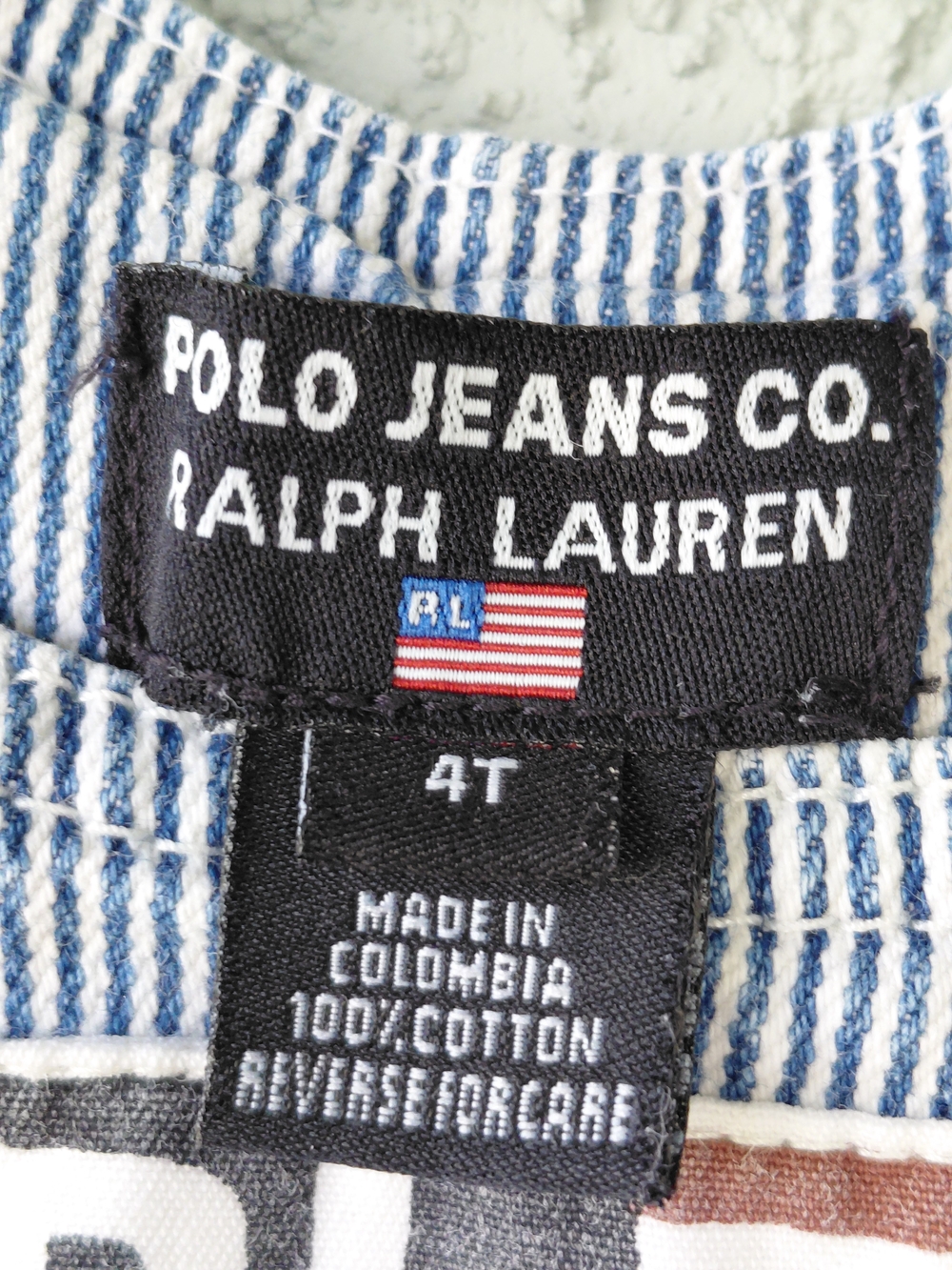 Vintage Polo Jeans Co Ralph Lauren Toddler Overalls 4T Striped RL Flag Patch - Picture 5 of 12